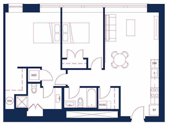 a floor plan of a bedroom apartment