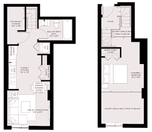 two separate floor plans of a house with different bedrooms