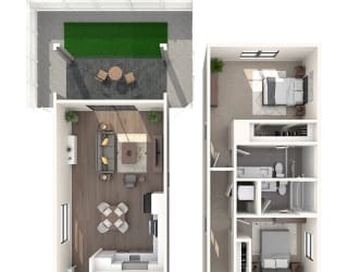 Altair by Soltura Bungalow 3D Floor Plan