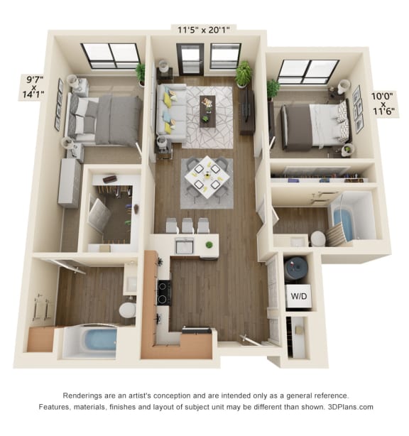 Meritage West Apartment Homes in Boise, Idaho 2A Floor Plan