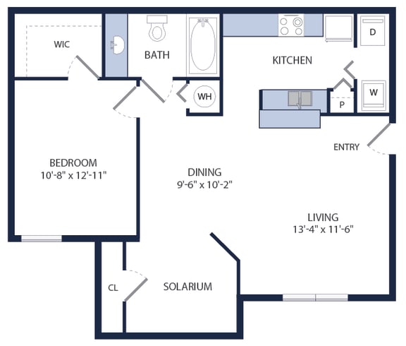 Floor Plan  814 Square-Feet 1 Bedroom 1 Bathroom A2 Floor Plan at Tuscany Bay Apartments, Florida, 33626