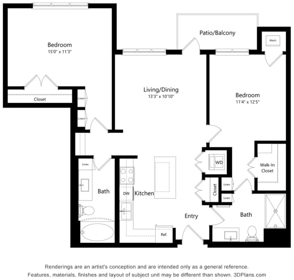 Brighton Oaks_2 Bedroom Floor Plan_2G