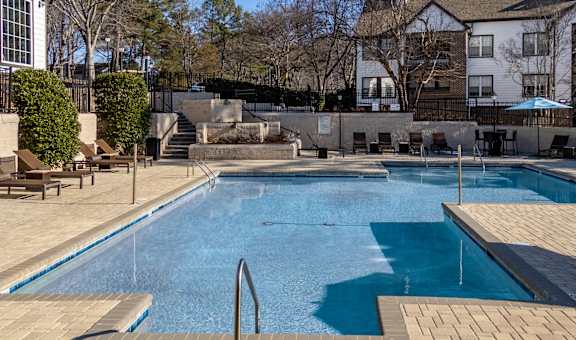 Large blue pool view at Radbourne Lake Apartments, Charlotte, 28269