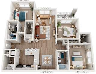 3 Bed 2 Bath Floor Plan | 1,499 Sq. Ft. at Lullwater at Big Ridge, Hixson, TN, 37343