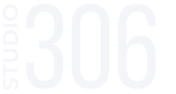 The image displays the word "STUDIO" above the number "306" in a bold, white font on a black background.