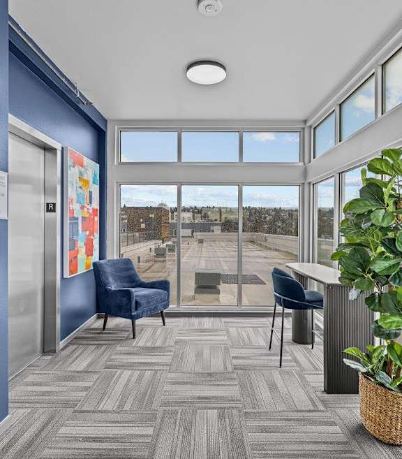 Koi Apartments in Ballard, Washington Lounge and Rooftop Patio with Beautiful Views at Koi Apartments, Seattle, Washington