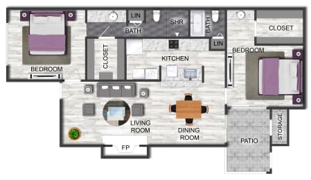 2 bed 2 bath sedona square