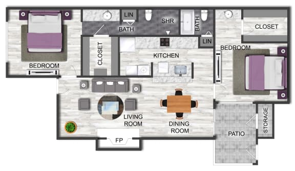 2 bed 2 bath sedona square