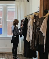 Woman shopping in attire store