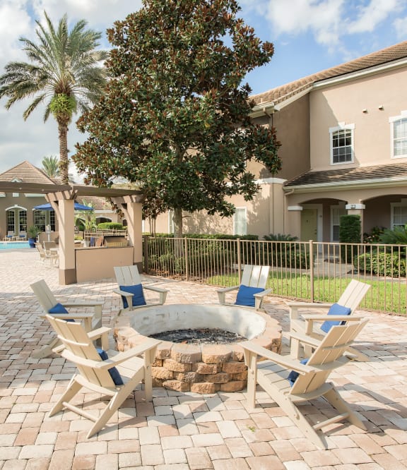BBQ Area with Fire Pit at Ballantrae Apartments, Sanford, Florida