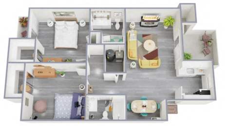 2 Bedroom Floorplan at Homestead Chandler, Chandler, AZ, 85225