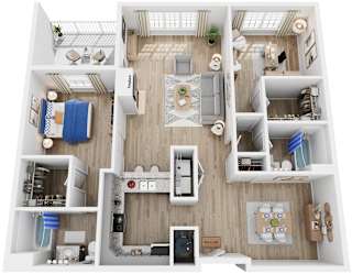 2 Bed 2 Bath Floor Plan | 1,213 Sq. Ft. at Saltmeadow Bay, Virginia Beach, Virginia