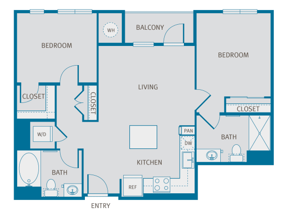 a floor plan of a bedroom apartment