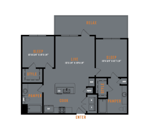 Lenox SoCo 2D Floor Plans - B2 HC