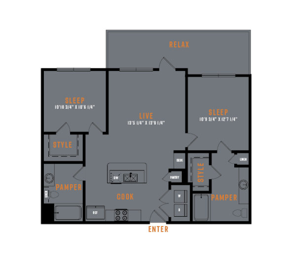 Lenox SoCo 2D Floor Plans - B2 HC
