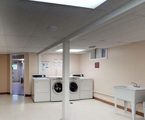 Laundry facility area for residents at Woodlee Terrace Apartments, Virginia