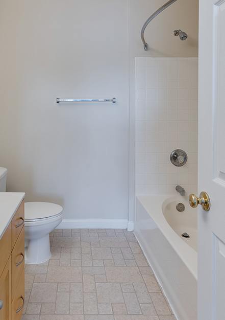 Spacious Bathroom and Shower with Tub