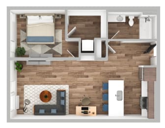 The Gabe Apartments in Portland, Oregon 1A Floor Plan