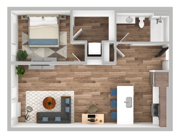 The Gabe Apartments in Portland, Oregon 1A Floor Plan