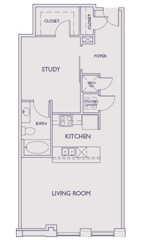 Main 3 Downtown - A2 (Flats) - 1bed/1 bath - 2D