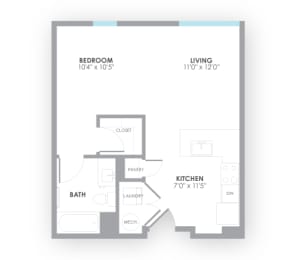 Surge2 Floor Plan at AMP Apartments, PRG Real Estate, Louisville