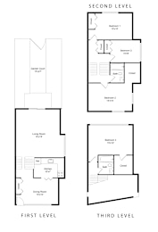 3 bedroom 2 bathroom floor plan at The Commons of McLean VA 22102