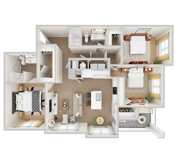 C1 Floor Plan at Chapel Park in Waco, Tx