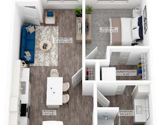 a 1 bedroom unit a floor plan  unit a