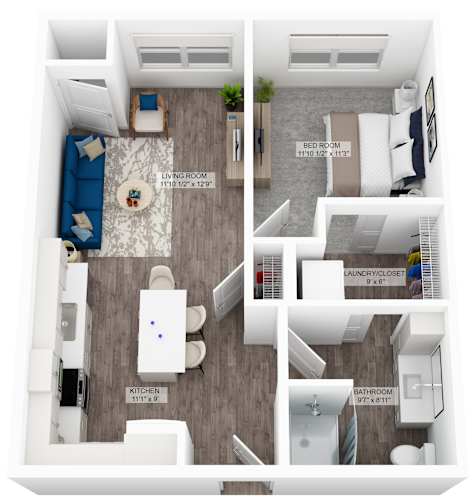 Floor Plan  a 1 bedroom unit a floor plan  unit a