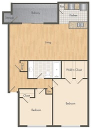 a floor plan of a home with a bedroom and a living room