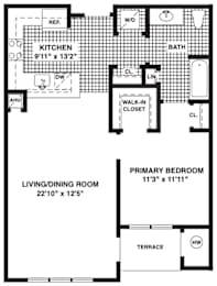 A black and white image of a floor plan for a home.