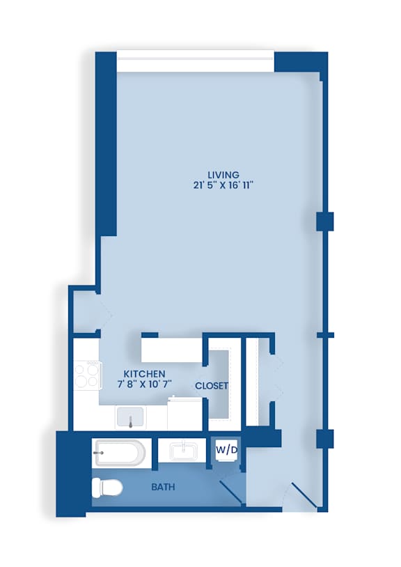 the floor plan of this apartment has a balcony and a living room with a balcony