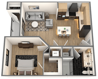 Blockhouse Floor Plan at Chelsea Apartments, St Louis, 63112