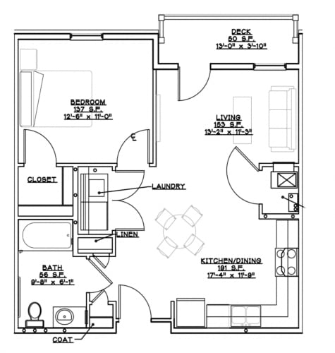 Floor Plan  One Bedroom