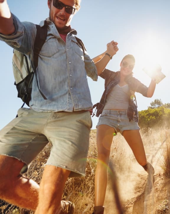Young Couple Hiking Together