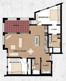 Flat Floor plan at Victoria Flats, Victoria, Minnesota