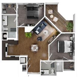BLVD at Revere Beach - B2 - 2 bedroom - 2 bath - 3D