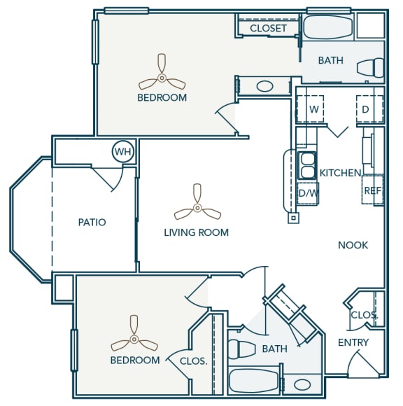 Barton Vineyard - B1 (Chablis) - 2 bedrooms and 2 bath - 2D