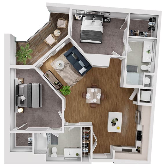 BLVD at Revere Beach - B3 - 2 bedroom - 2 bath - 3D