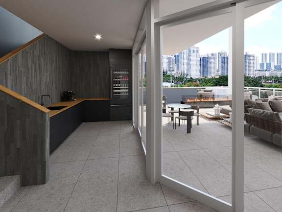  View of Miami skyline from Blu Aventura Apartments