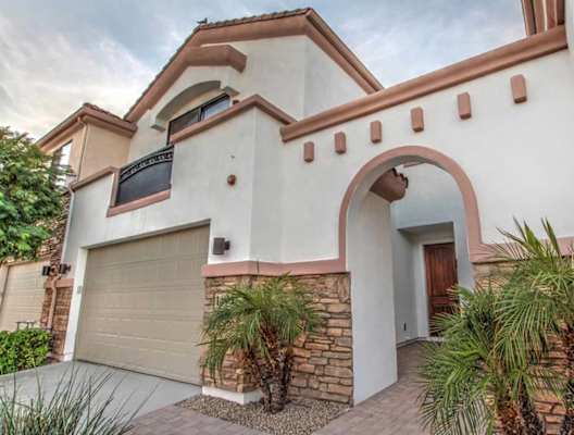 Exterior & landscaping at Villa Contento Apartments in Scottsdale, AZ