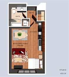 Floor Plan  Binney studio floor plan at Villas of Omaha at Butler Ridge