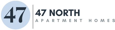 a black and white logo for 47 north apartment homes