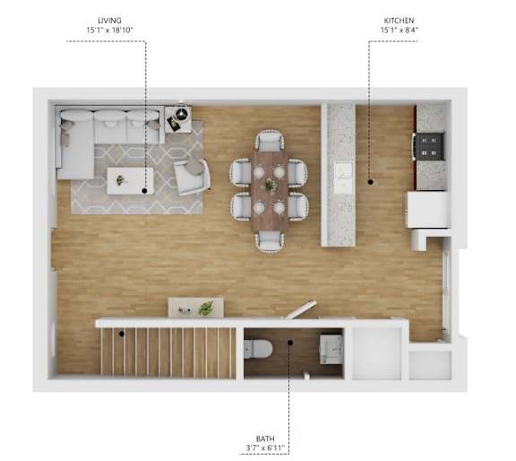Townhome Floor Plan First Floor at Soll, Iowa