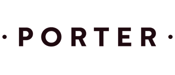 A black background with the word "PORTER" in white text.