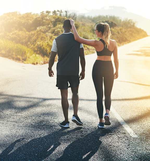 Man And Woman Jogging at La Regencia Apartments, California