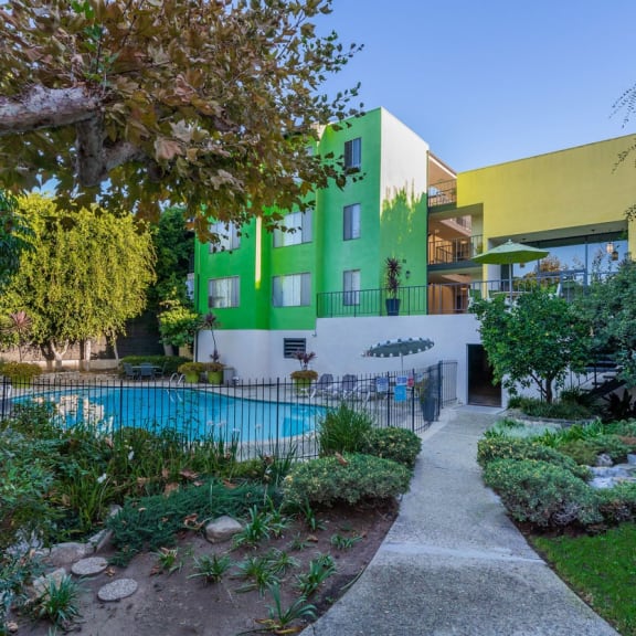 the swimming pool at our apartments