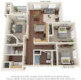 3 bed 3 bath floor plan Dat South Range Crossings, Parker, Colorado
