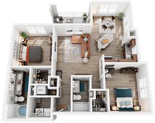 2 Bed 2 Bath Floor Plan | 1,252 Sq. Ft. at Capstone at Banks Crossing, Commerce, GA