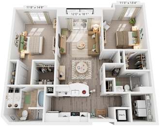 Everest Floorplan | 1,164 Sq. Ft. at Flats at West Broad Village, Glen Allen, Virginia
